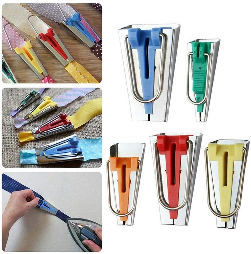 MUDESEN Bias Tape Makers Kit of 5 Sizes 1/4" 3/8" 1/2" 3/4" 1" DIY Quilting Tools Kit for Fabric Sewing and Quilting - Image 5